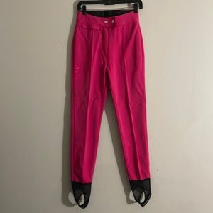 Ellesse Stirrup high waisted Ski Pants Size 6 Fuchsia High Waisted Wool Vintage.